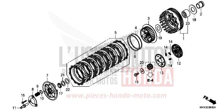 EMBRAYAGE (CRF1000A/A2/AL/AL2) de Africa Twin VICTORY RED (R334B) 2018